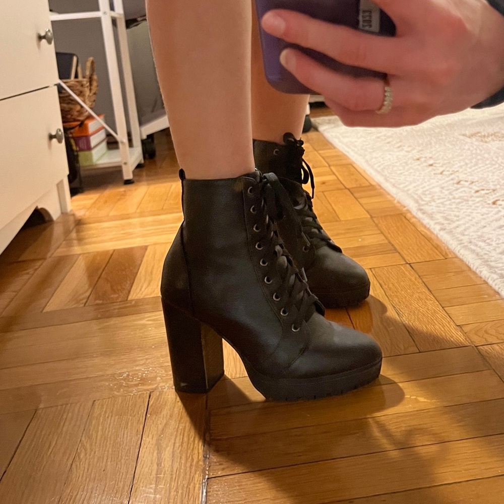 Black Lace Up Boots